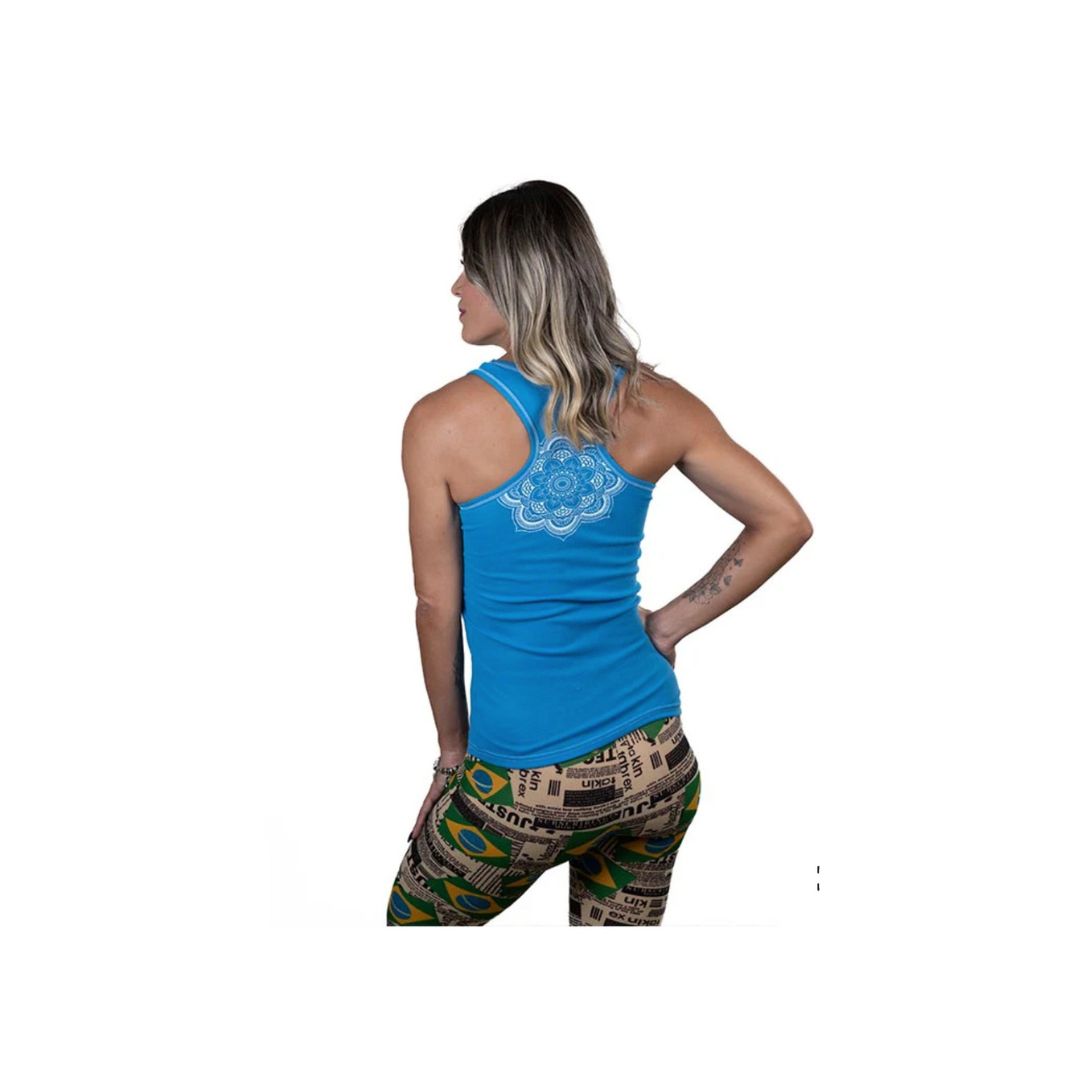 Brazil Yellow Regatta Cotton Spandex Tank Top Blue