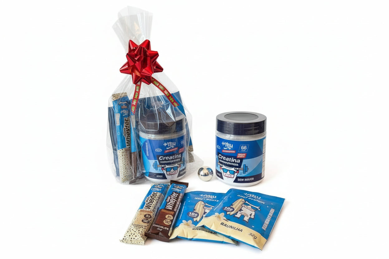 KIT +MU Creatina, Whey Protein sachê e