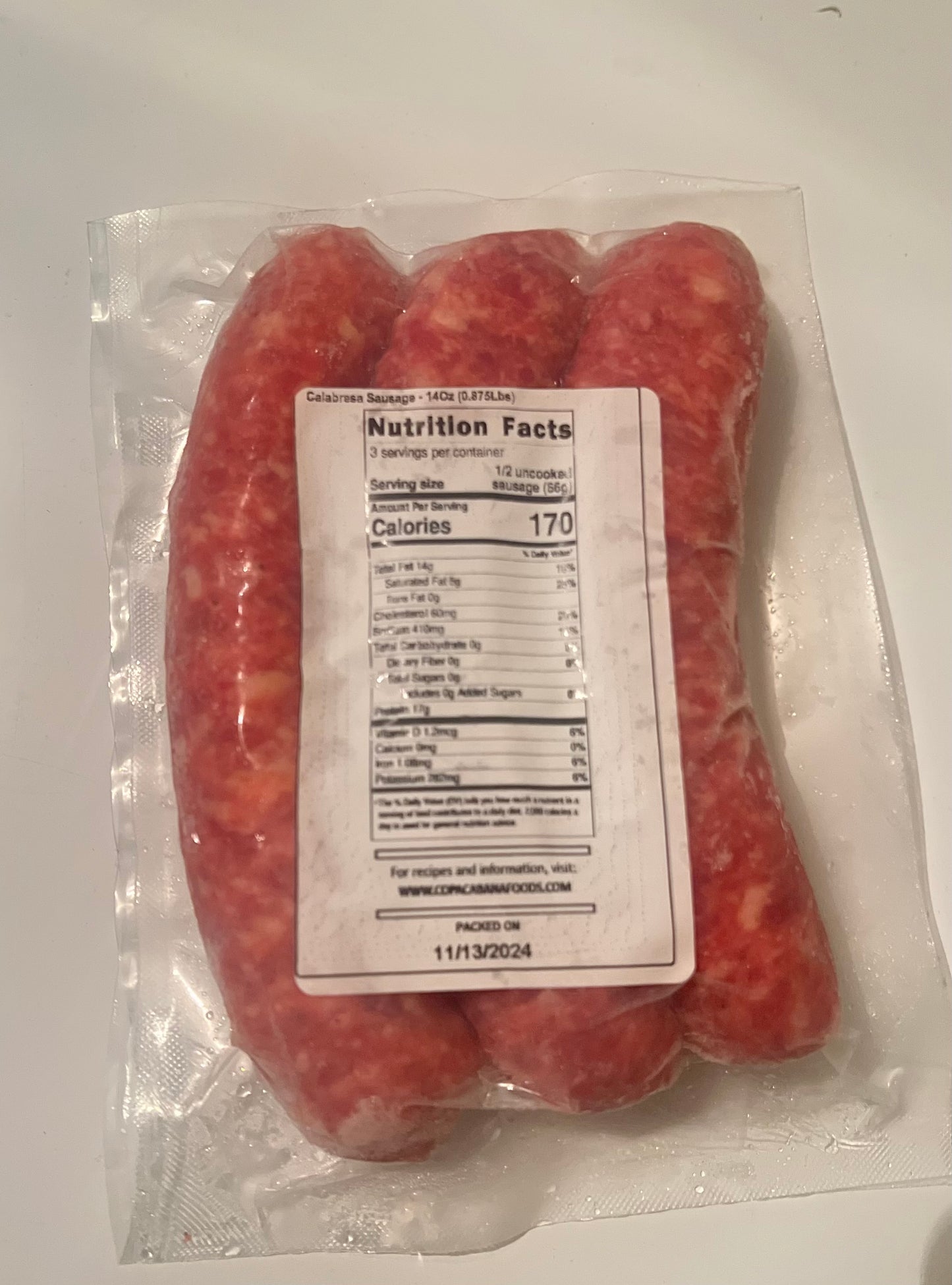 Linguiça Calabresa Copacabana 14oz.