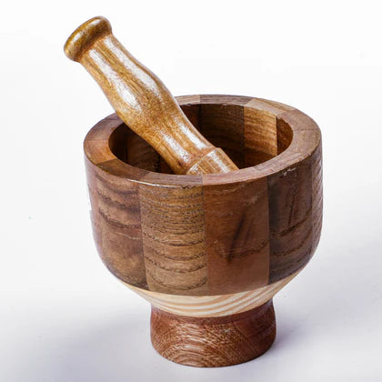Wood Mortar and Pestle Set for Caipirinha - Authentic Brazilian Kitchen Tool