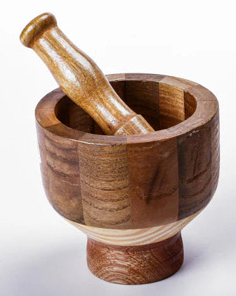 Wood Mortar and Pestle Set for Caipirinha - Authentic Brazilian Kitchen Tool