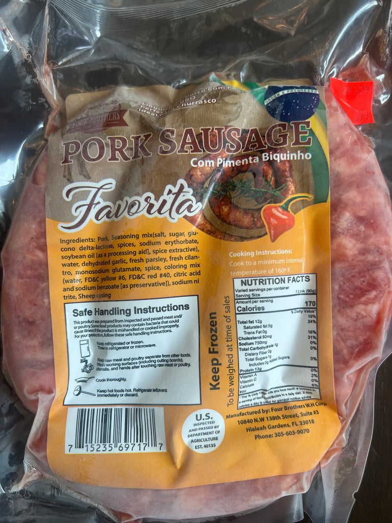 Linguiça De Porco Grossa Biquinho Four Brothers 1Lb (congelado)