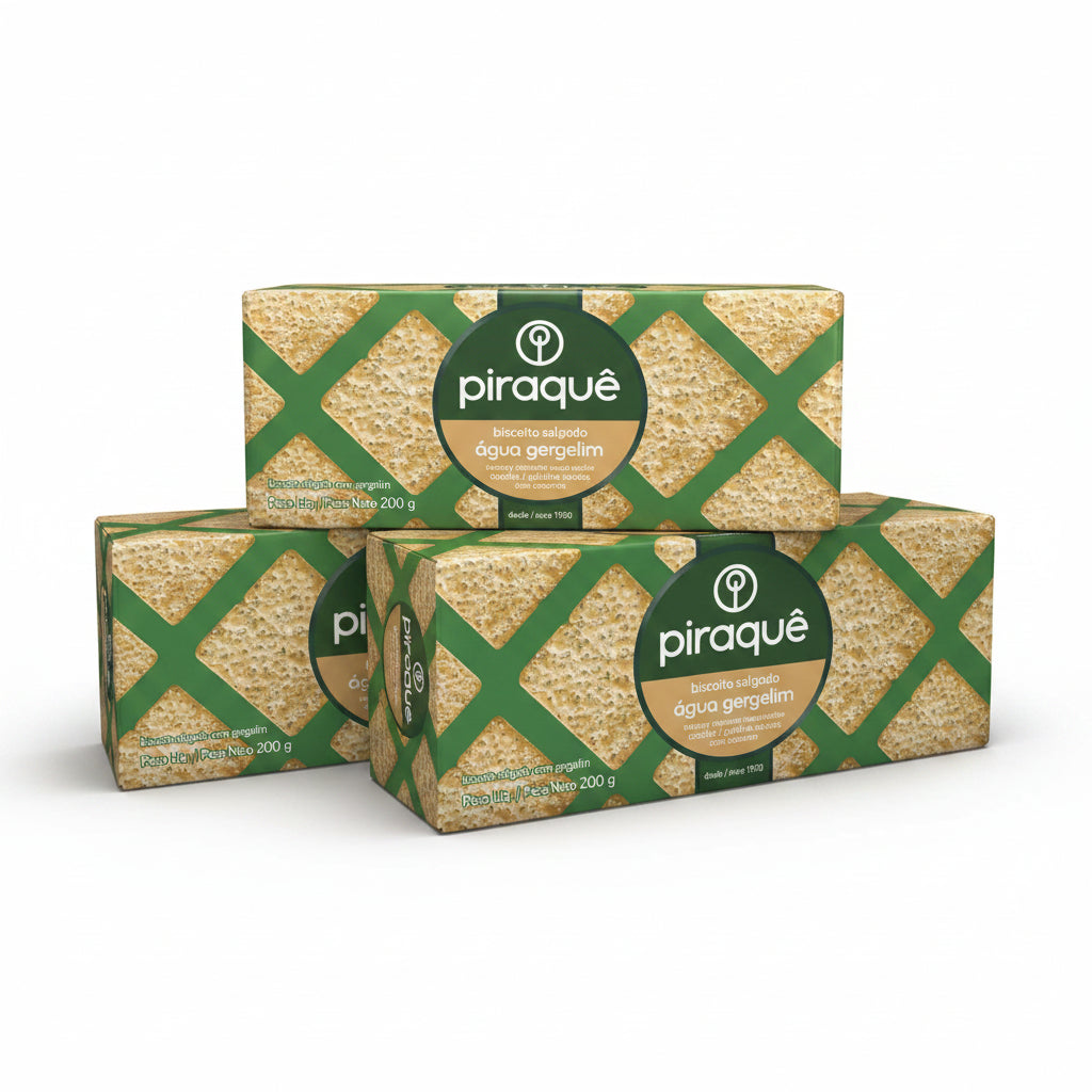 Biscoito gergelim Piraquê 200g ( 3 unidades)