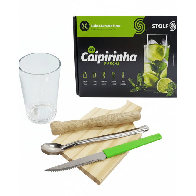 Kit Caipirinha Com 05 Peças Linha Churrasco Pinus STOLF