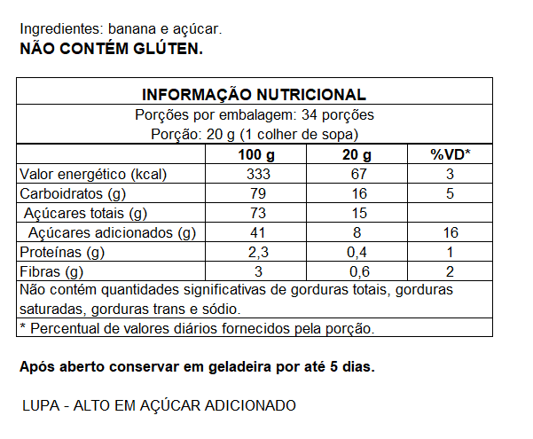 Bananada Tachao de Ubatuba vidro 680g