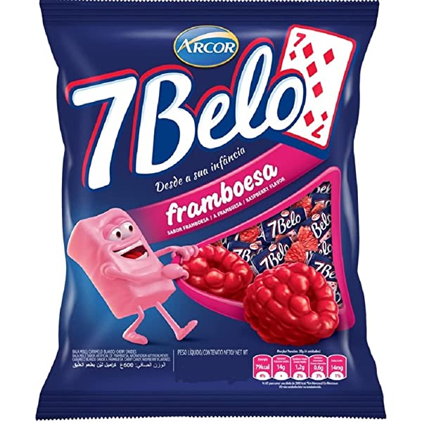 Bala 7 Belo Framboesa - Pacote 100g