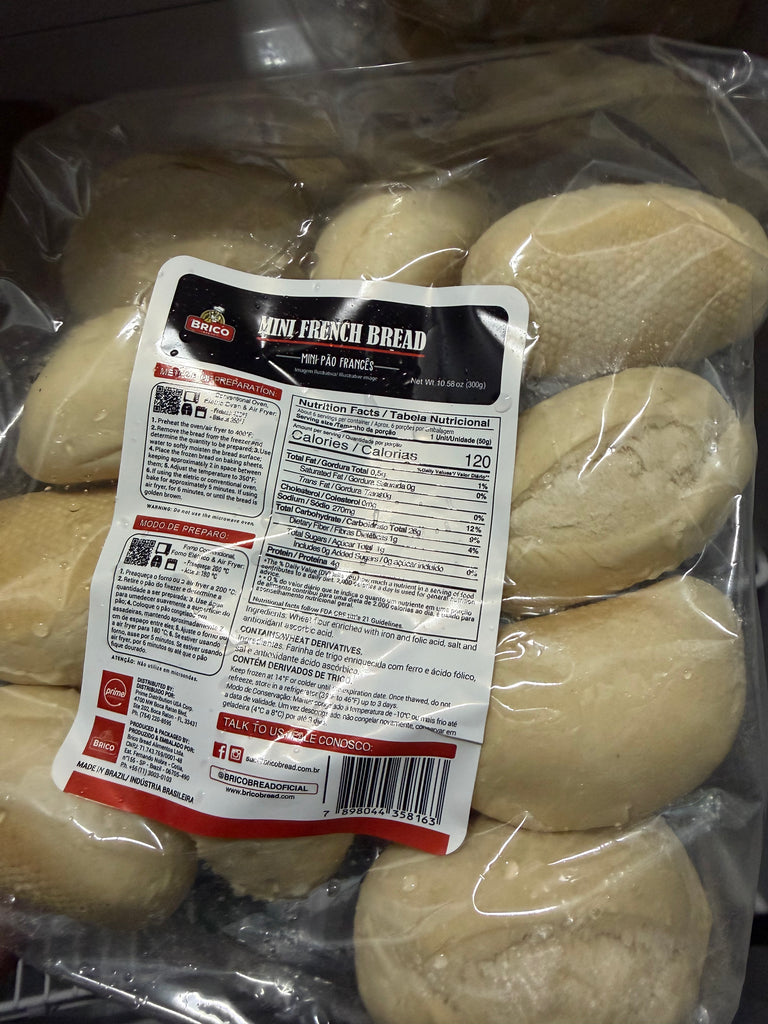 Pão Francês Mini (pacote com 10 unidades CONGELADO) 300g