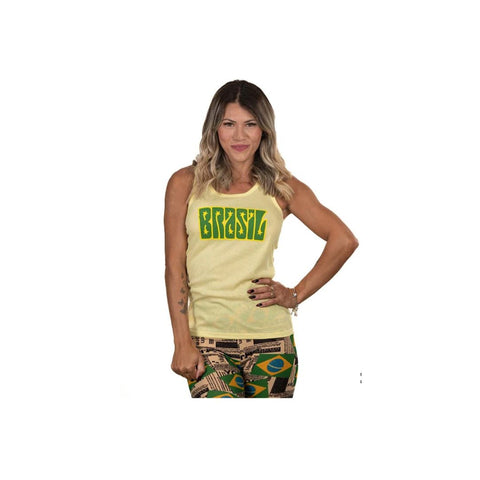 Brazil Yellow Regatta Cotton Spandex Tank Top Yellow