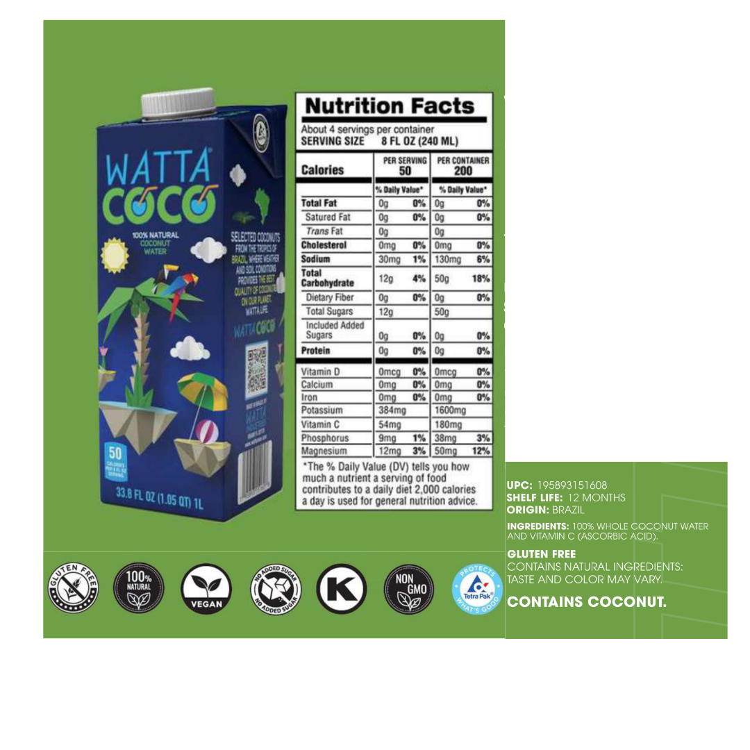 Agua de Coco Watta Coco 1L