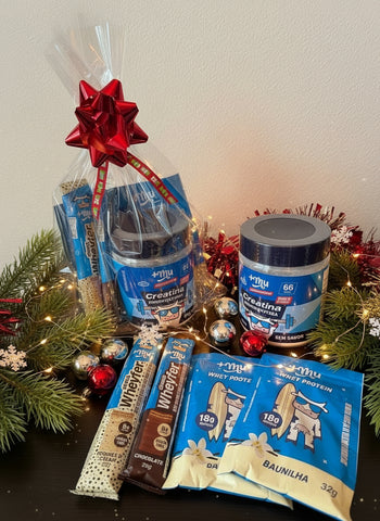 KIT +MU Creatina, Whey Protein sachê e