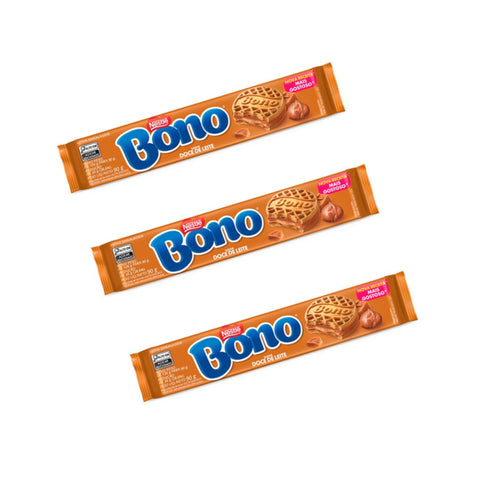 Bono Doce de Leite Recheado 90g  ( 3 unidades) Val: 30 de Agosto