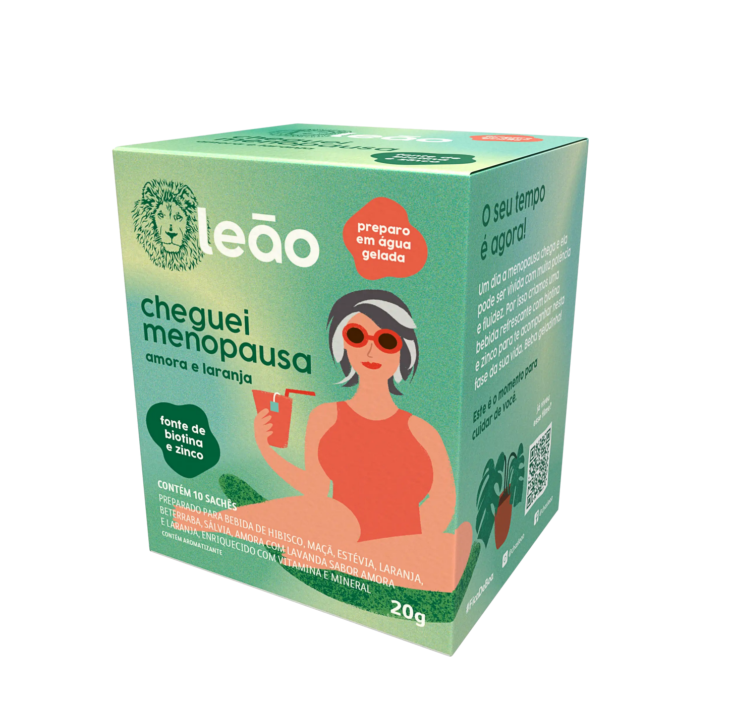 Chá Leão Fases Menopausa - Amora e Laranja 10 Sachês