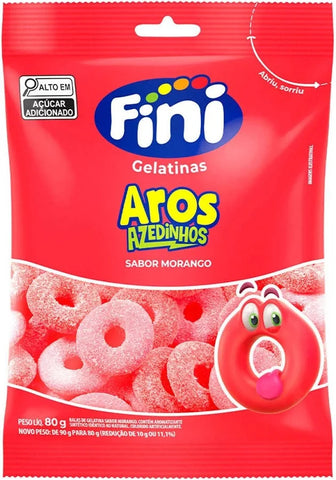 Fini Bala Gelatina Aros Azedinhos 80g
