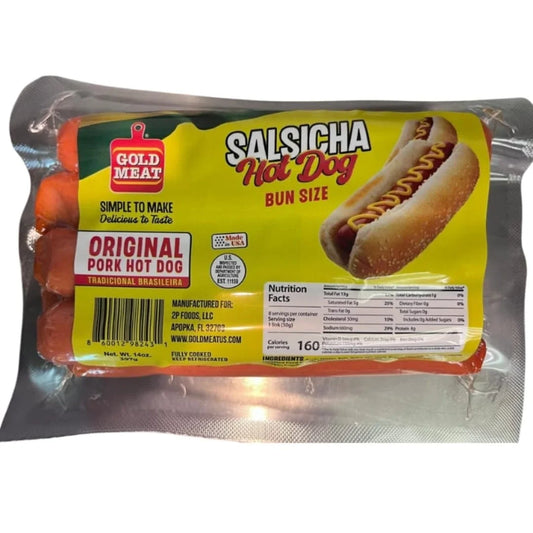 Gold Meat Salsicha Hot Dog Pork Original 14oz (refrigerado)