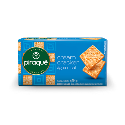 Biscoito Cream Cracker Agua e Sal Piraquê 184g