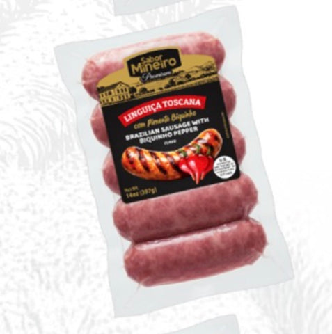 Linguiça Toscana com Pimenta Biquinho Sabor Mineiro 14oz (congelado)