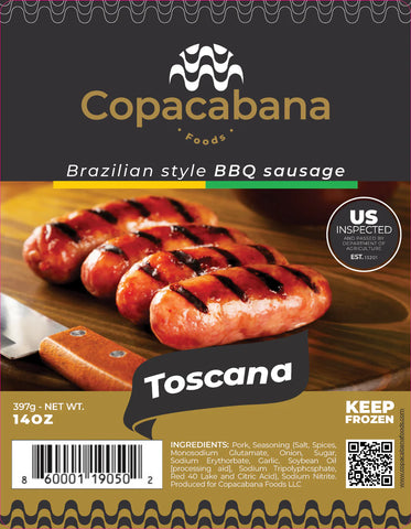 Linguiça Toscana Copacabana 14oz (congelado) nova embalagem