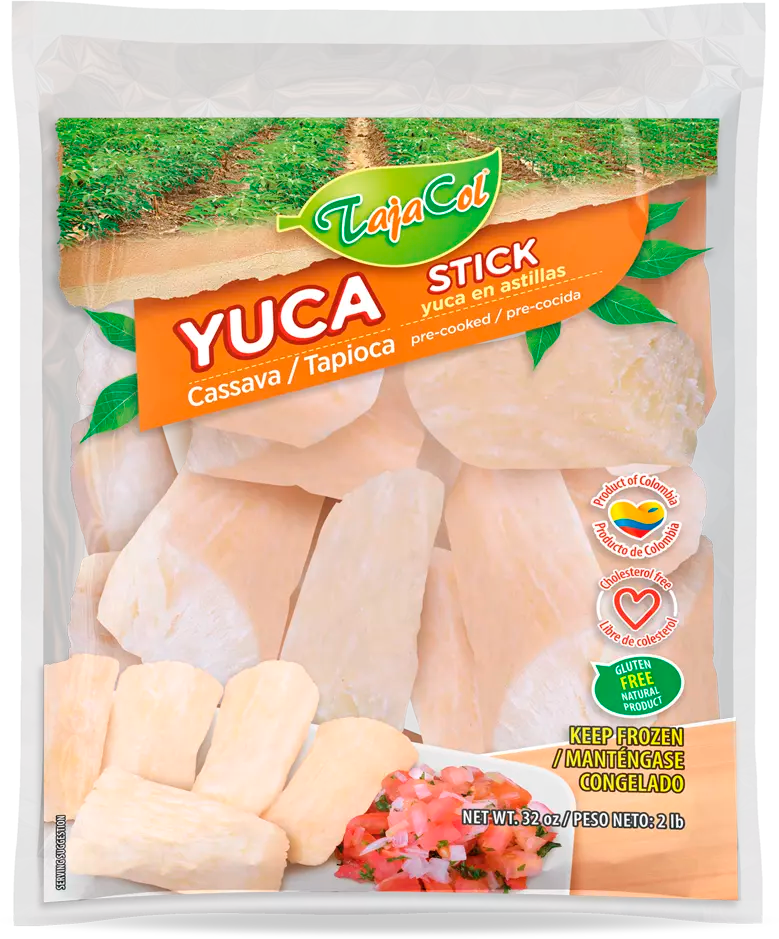 Mandioca  Congelada / Yuca/ Cassava  2lb - Stick Pre Cozida -  TajaCol