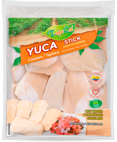 Mandioca  Congelada / Yuca/ Cassava  2lb - Stick Pre Cozida -  TajaCol