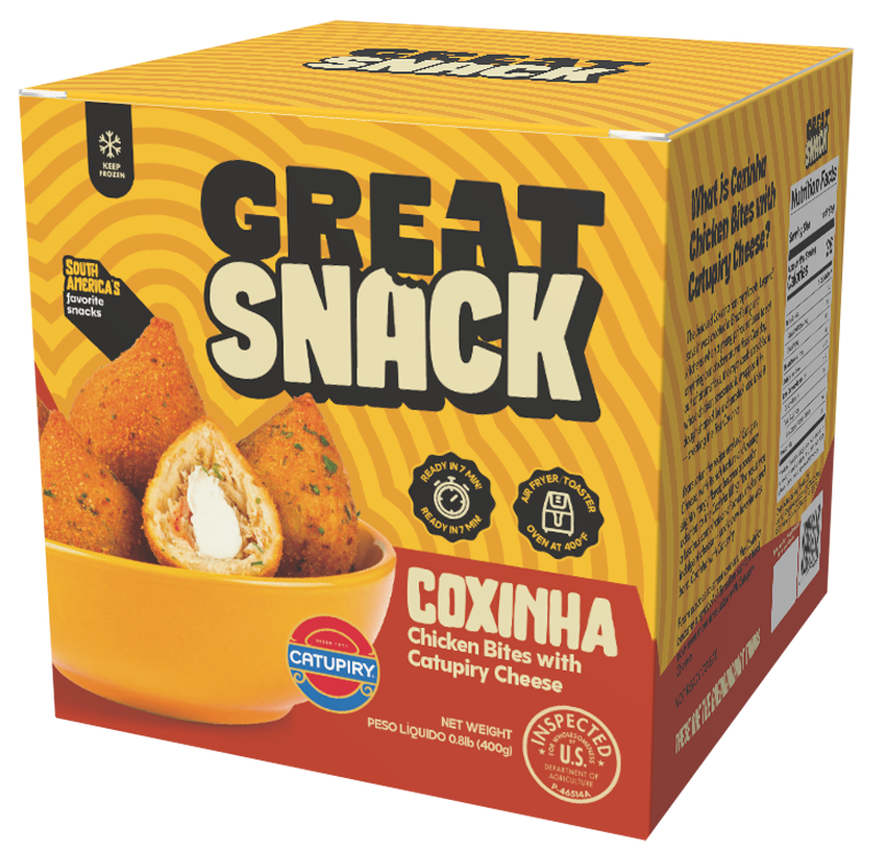 Coxinha de frango com catupiry já frita 400g (congelada) -  Great Snack