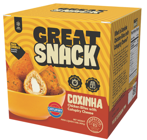 Coxinha de frango com catupiry já frita 400g (congelada) -  Great Snack