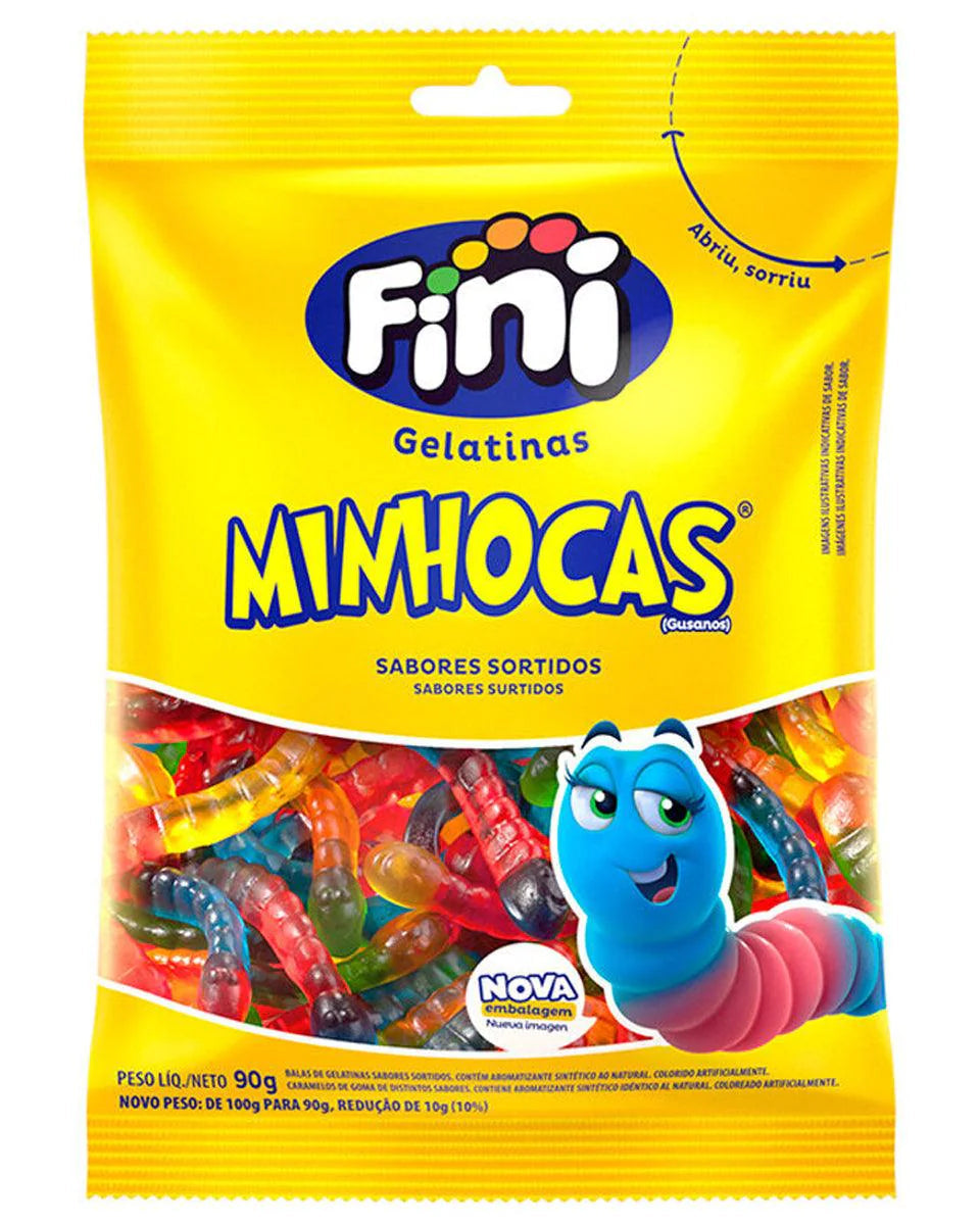 Bala de Gelatina Minhoca Fini 80g