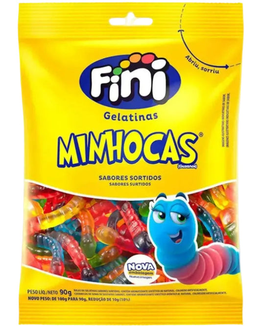 Bala de Gelatina Minhoca Fini 80g