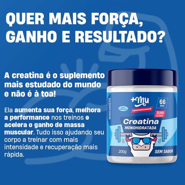 Creatina Mais Mu Performance 100% Pura - Sem Sabor - 200g