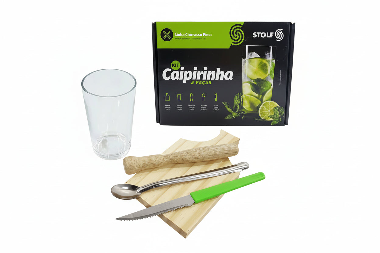 Kit Caipirinha Com 05 Peças Linha Churrasco Pinus STOLF