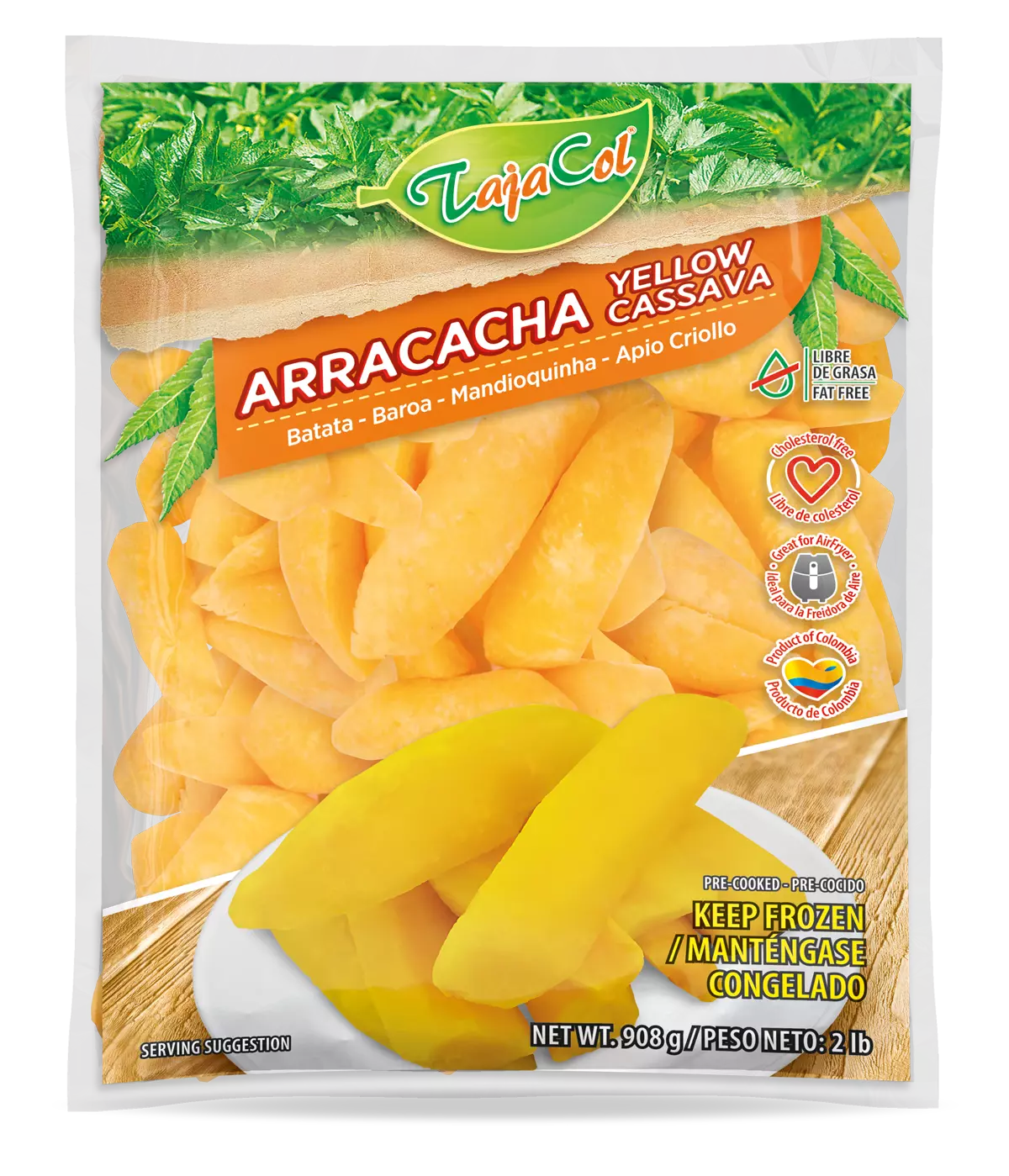 Mandioquinha Congelada / Yellow Cassava  2lb - Pre Cozida -  TajaCol