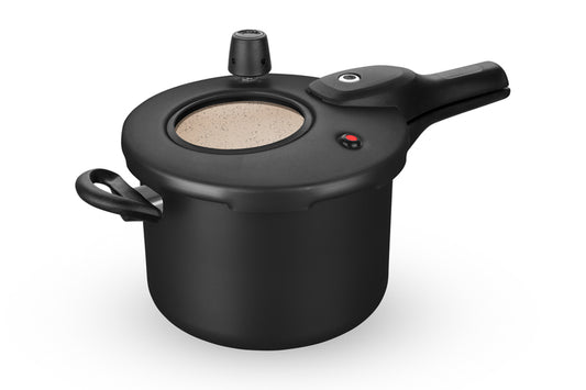 Panela de Pressao MTA Superior Fechamento Externo Preto/Bege com visor 4.5L