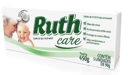 Sabao de Coco Ruth care 450g (Contem 5 unidades)