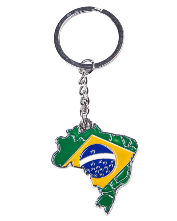 Chaveiro Bandeira Brasil - Keychain Brazil Map Iron Aloy