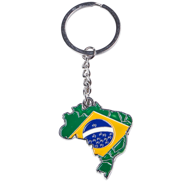 Chaveiro Bandeira Brasil - Keychain Brazil Map Iron Aloy