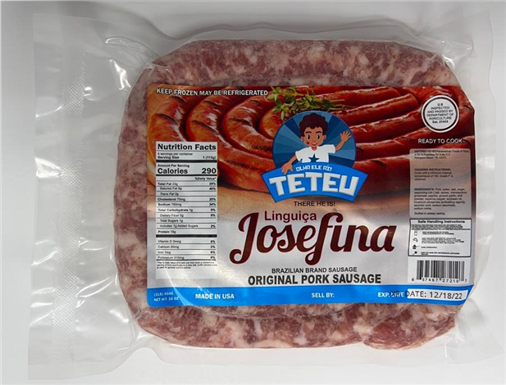 Teteu Linguica Josefina Original Pork Sausage 1lb (congelado)