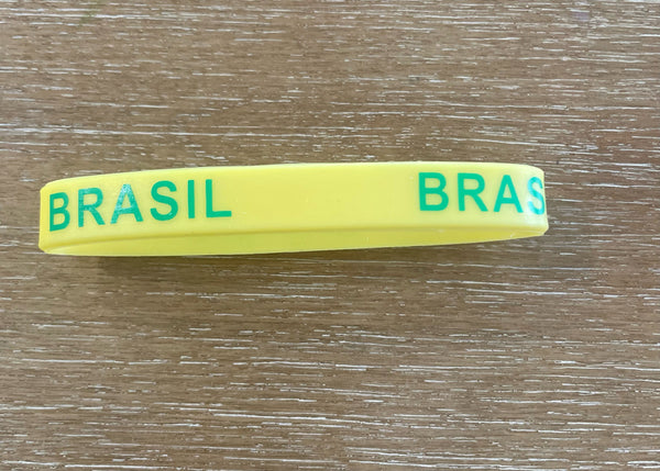 Bracelete de Silicone Brasil  -por unidade