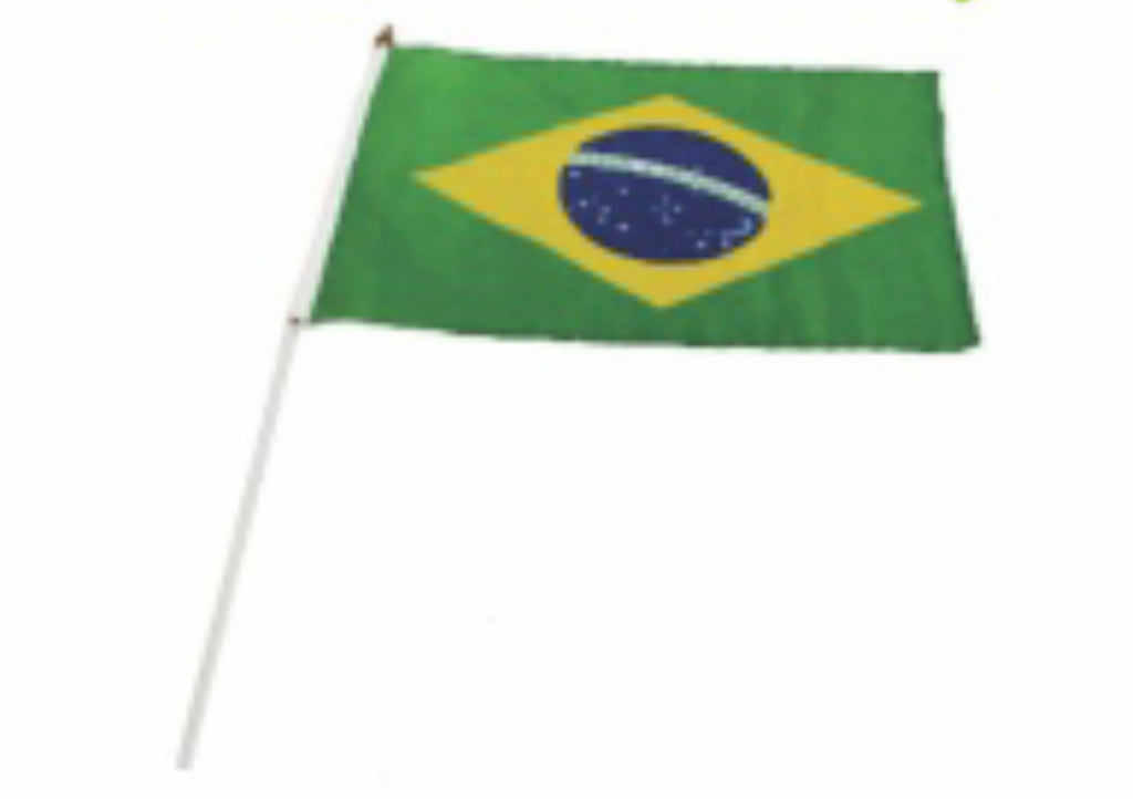 Bandeira Brasil de mão - Brazil Hand Flag 30 x 45 cm, Polyester