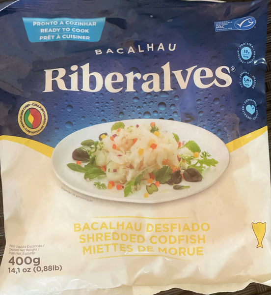 Bacalhau Desfiado/Pedaços Ribeiralves 400g (congelado)